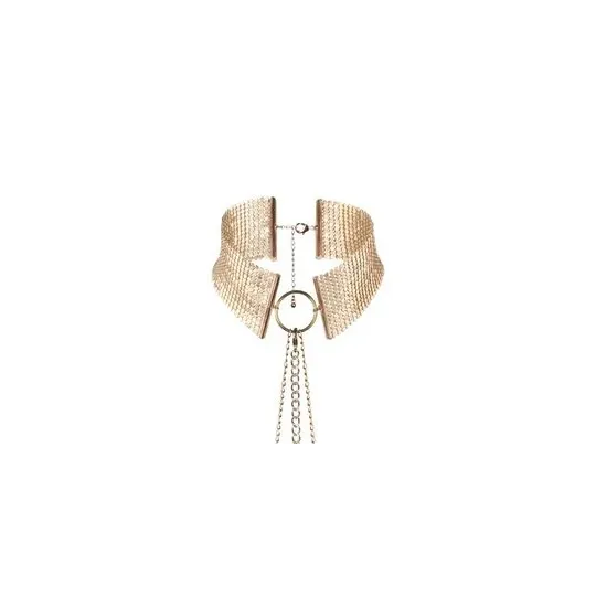 Collare bondage metallico dorato regolabile BIJOUX DESIRE METALLIQUE con cintura a catena