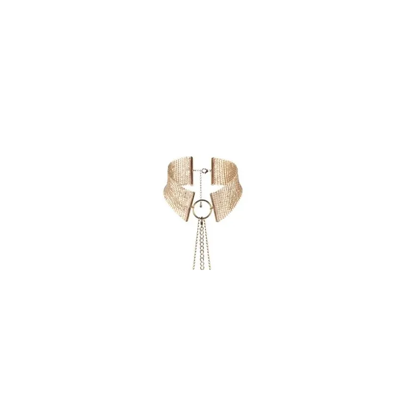 Collare bondage metallico dorato regolabile BIJOUX DESIRE METALLIQUE con cintura a catena