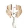 Collare bondage metallico dorato regolabile BIJOUX DESIRE METALLIQUE con cintura a catena