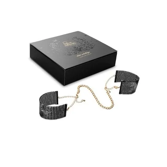 Schwarze Metall-Ketten-Handschellen von Bijoux Désir Métallique als verführerisches Armbandaccessoire