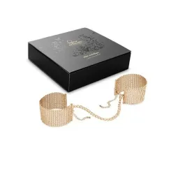 Manette gioiello in maglia metallica dorata, marca Désir Métallique, accessorio seducente