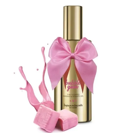 Gel de massage et lubrifiant intime parfumé bubble gum fraise BIJOUX LOVE COSMETIQUES 100 ml