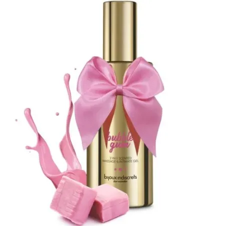 Gel de massage et lubrifiant intime parfumé bubble gum fraise BIJOUX LOVE COSMETIQUES 100 ml