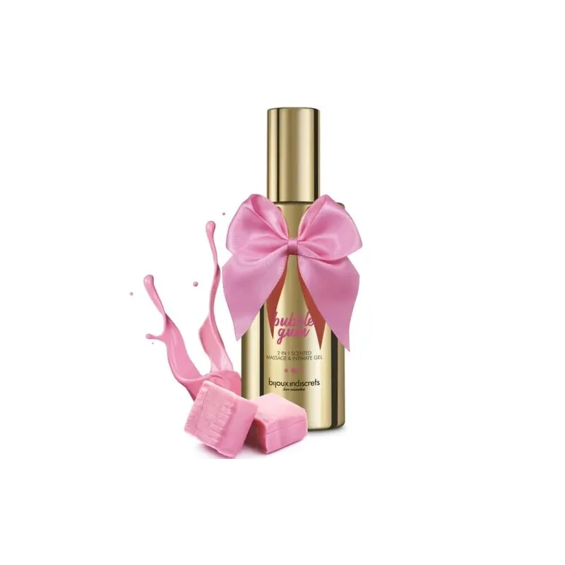 Gel de massage et lubrifiant intime parfumé bubble gum fraise BIJOUX LOVE COSMETIQUES 100 ml