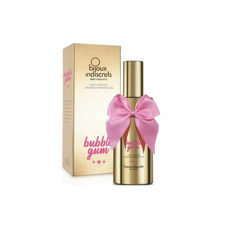 Gel de massage et lubrifiant intime parfumé bubble gum fraise BIJOUX LOVE COSMETIQUES 100 ml