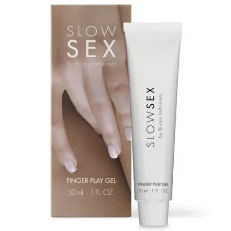 Massagegel SLOW SEX Finger Play, wasserbasiert mit Aloe Vera, Kokosduft, 30 ml, für digitale Anwendung.