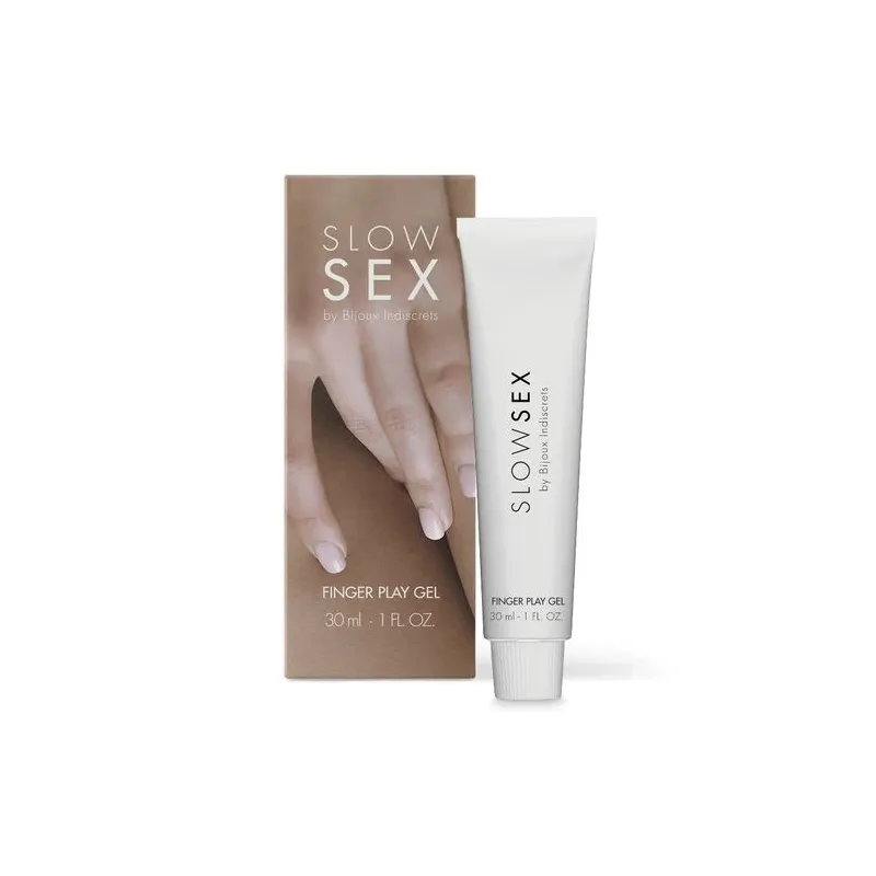 Gel de massage sensuel SLOW SEX Finger Play, à base d'eau et aloe vera, parfum noix de coco, 30 ml, application digitale.