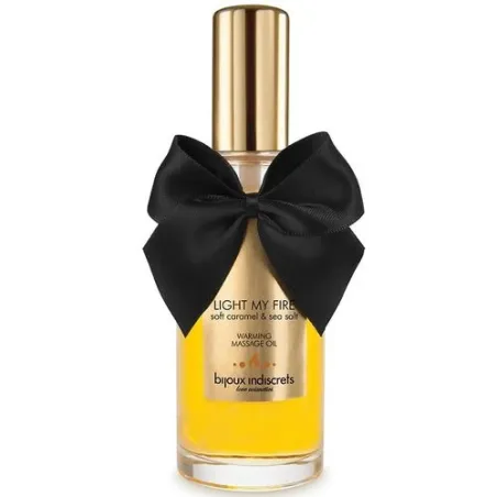 Olio da massaggio effetto caldo aroma caramello Bijoux Love Cosmetiques 100ml bottiglia