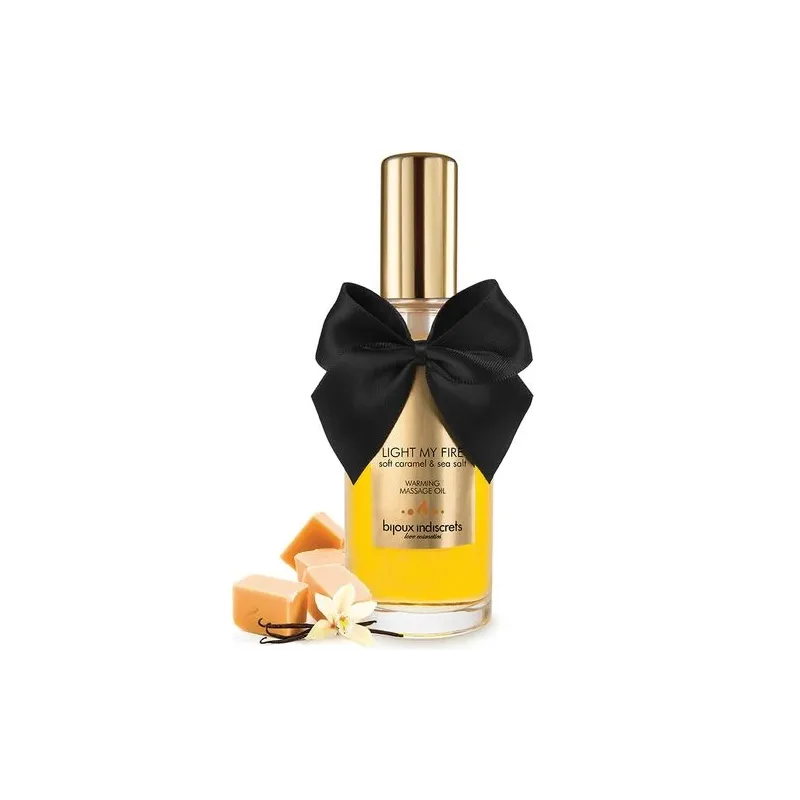 Olio da massaggio effetto caldo aroma caramello Bijoux Love Cosmetiques 100ml bottiglia