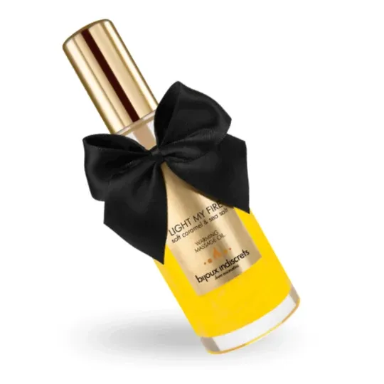 Olio da massaggio effetto caldo aroma caramello Bijoux Love Cosmetiques 100ml bottiglia