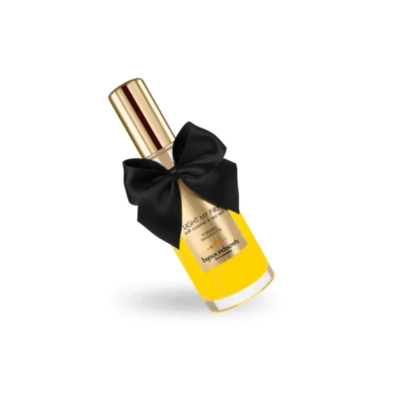 Olio da massaggio effetto caldo aroma caramello Bijoux Love Cosmetiques 100ml bottiglia