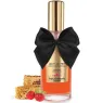 Huile de massage chauffante à la fraise, marque Bijoux Love Cosmetiques, flacon 100 ml, effet thermique.