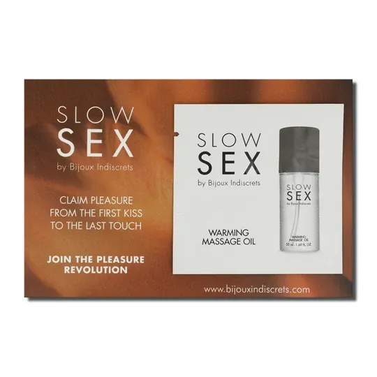 Olio da massaggio riscaldante SLOW SEX 2 ml flacone, effetto termico per massaggi sensuali