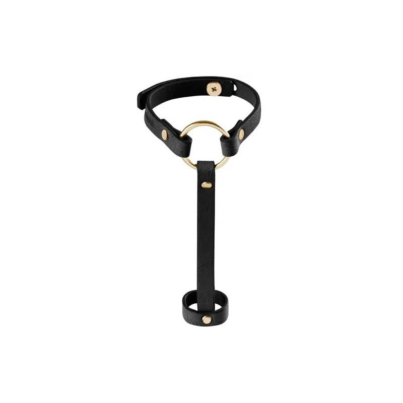 Bracciale imbracatura BDSM nero regolabile di Bijoux Indiscrets Maze, materiale vegano.