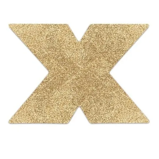 Copricapezzoli glitter oro autoadesivi FLASH di Bijoux Flash Collection, decorazioni corporee riutilizzabili.