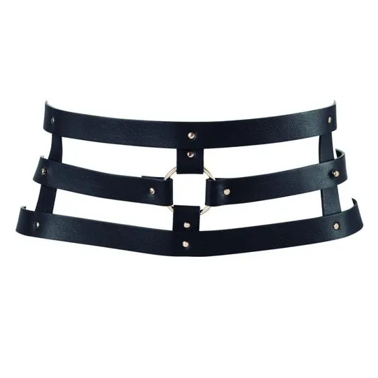 Cintura labirinto nera di Bijoux Indiscrets con bracciale, trasformabile in manette per bondage.