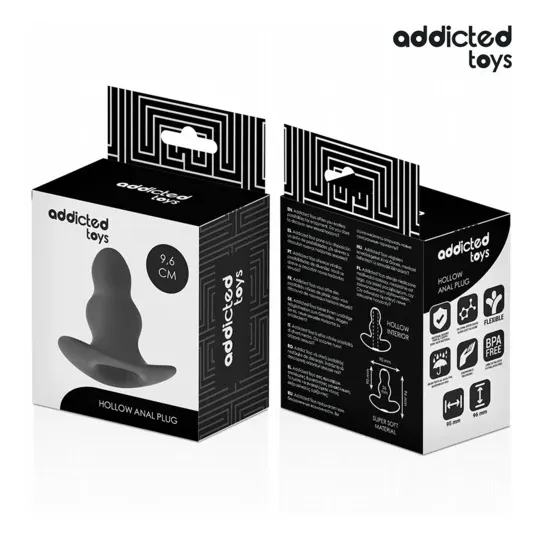 Plug anal hueco silicona médica talla M Addicted Toys - estimulación profunda juguete anal ergonómico