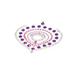 Gioiello intimo metallico BIJOUX DESIRE in lilla e rosa, flamboyant e luminoso, decorazione corporea.