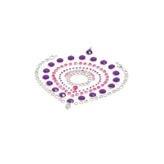 Bijou intime métallique BIJOUX DESIRE en lilas et rose, flamboyant et lumineux, décoration corporelle.