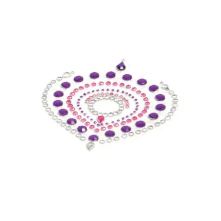 Bijou intime métallique BIJOUX DESIRE en lilas et rose, flamboyant et lumineux, décoration corporelle.