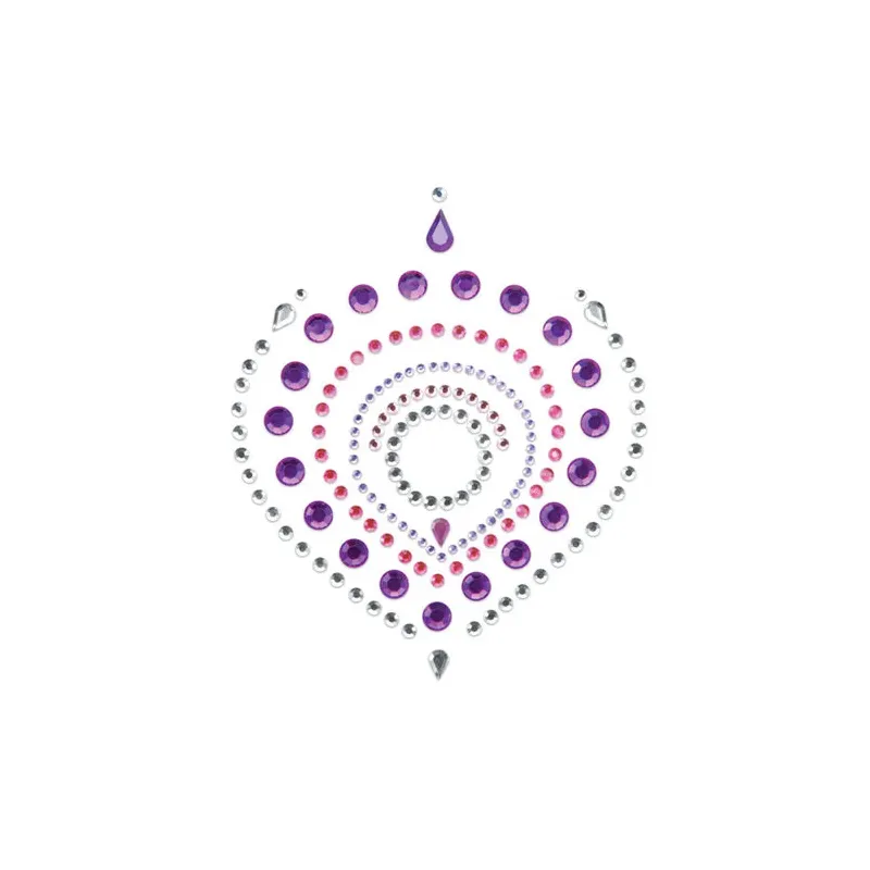 Bijou intime métallique BIJOUX DESIRE en lilas et rose, flamboyant et lumineux, décoration corporelle.