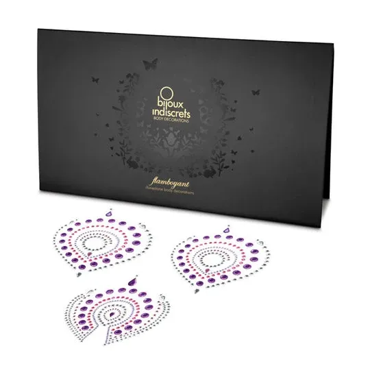 Bijou intime métallique BIJOUX DESIRE en lilas et rose, flamboyant et lumineux, décoration corporelle.