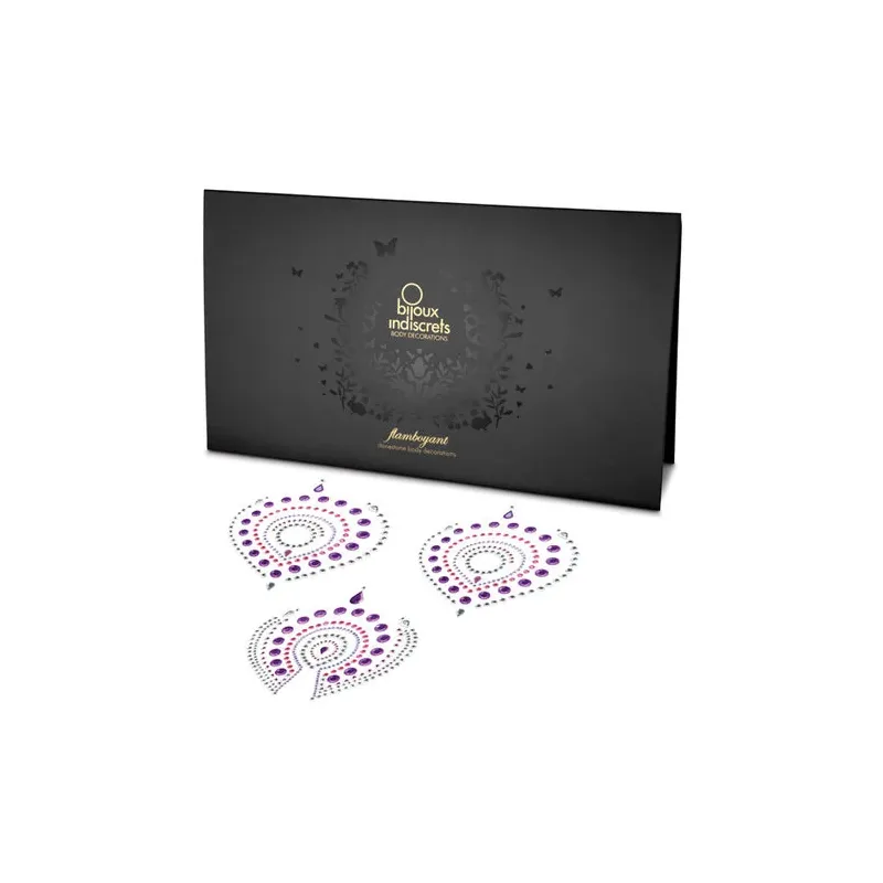 Bijou intime métallique BIJOUX DESIRE en lilas et rose, flamboyant et lumineux, décoration corporelle.