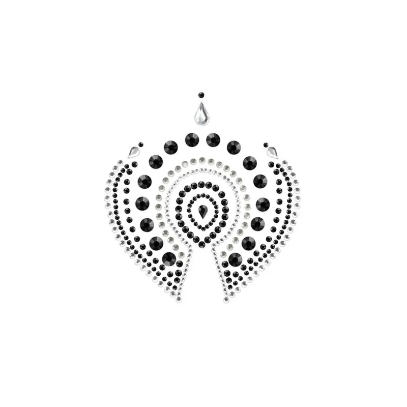 Funkelnder Body Jewelry in Schwarz und Silber von Bijoux Désir Métallique, Piercingschmuck mit funkelnden Strasssteinen
