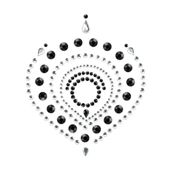 Joyería corporal flamante negra y plata de la marca Bijoux Désir Métallique, piercing con pedrería brillante