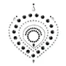 Black and silver flamboyant body jewelry by Bijoux Désir Métallique, intimate piercing adorned with sparkling rhinestones
