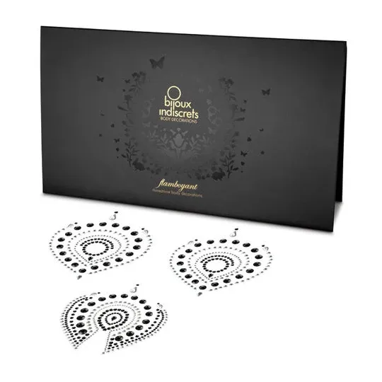 Funkelnder Body Jewelry in Schwarz und Silber von Bijoux Désir Métallique, Piercingschmuck mit funkelnden Strasssteinen