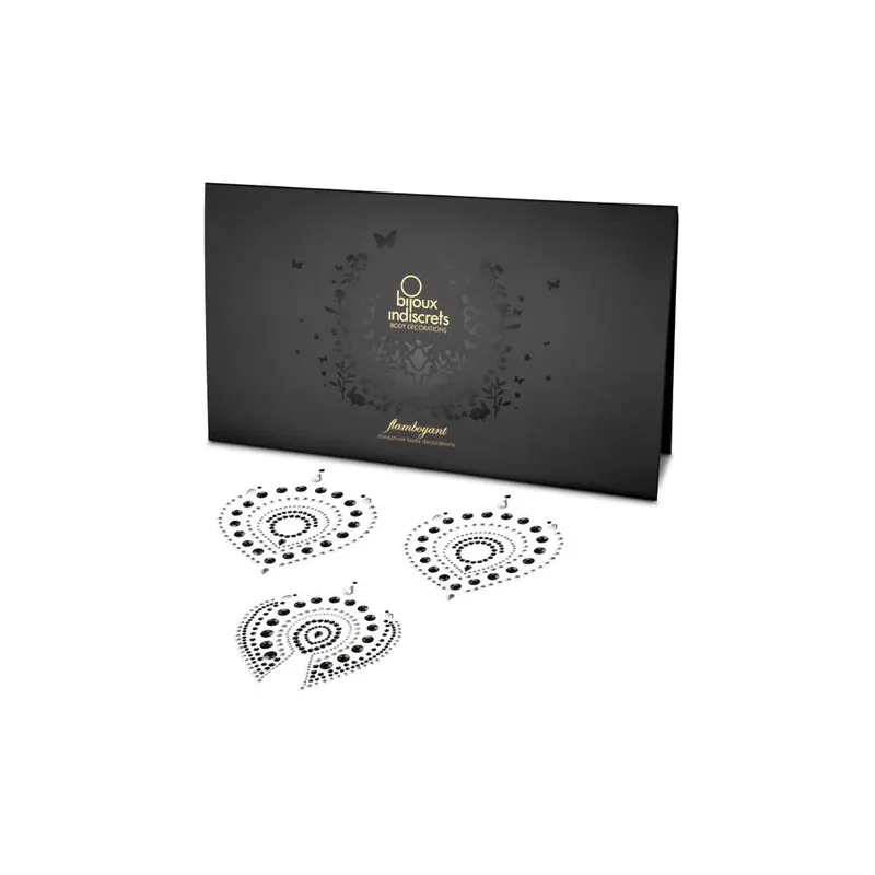 Bijou intime flamboyant noir et argent de la marque Bijoux Désir Métallique, piercing corporel avec strass scintillants