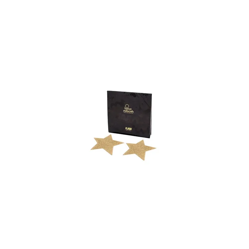 Cerotto per capezzolo a stella oro BIJOUX FLASH COLLECTION, decorazione glitter riutilizzabile.