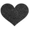 Copricapezzoli glitterati a forma di cuore nero, autoadesivi, Bijoux Flash Collection.