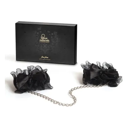 Manette in organza e raso di Bijoux Indiscrets Frou Frou, accessorio elegante per bondage erotico