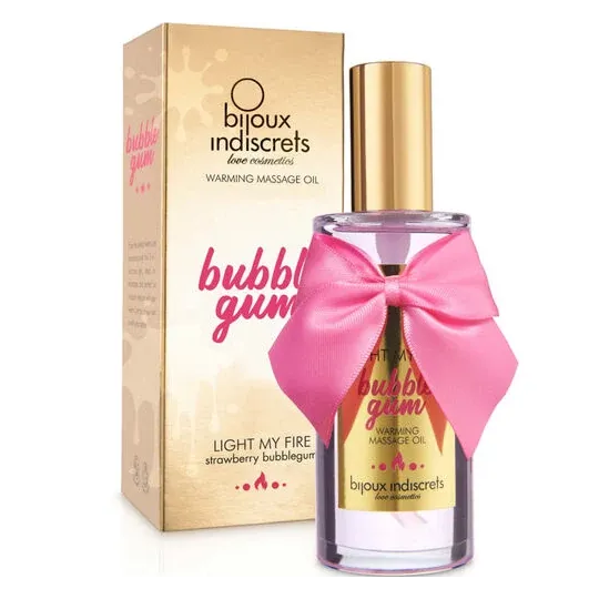 Wärmendes Massageöl Bubblegum der Marke Bijoux Love Cosmétiques, wärmende Wirkung und essbar.