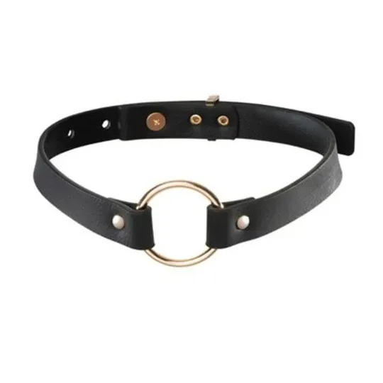 Collana choker nera regolabile in poliuretano Maze Bijoux Indiscrets, stile BDSM