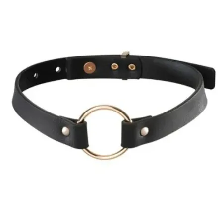 Collana choker nera regolabile in poliuretano Maze Bijoux Indiscrets, stile BDSM