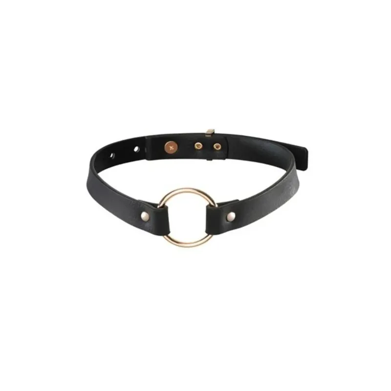 Collana choker nera regolabile in poliuretano Maze Bijoux Indiscrets, stile BDSM