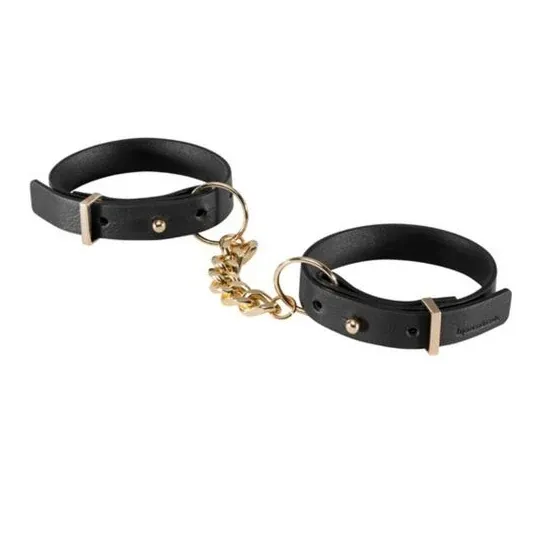 Bracciali manette neri regolabili Bijoux Maze per giochi bondage e accessorio moda