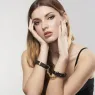 Bracciali manette neri regolabili Bijoux Maze per giochi bondage e accessorio moda