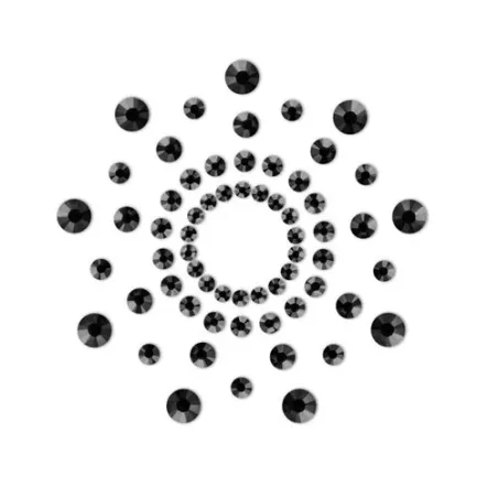 Black shiny pasties by Bijoux Jewelry, adhesive nipple covers for women lingerie