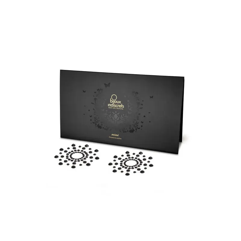 Pasties negros brillantes Bijoux Jewelry, cubrepezones adhesivos para mujer lencería