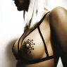 Black shiny pasties by Bijoux Jewelry, adhesive nipple covers for women lingerie