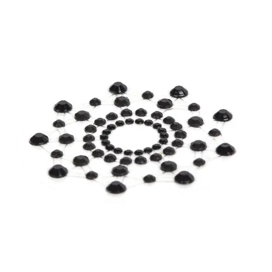 Pasties negros brillantes Bijoux Jewelry, cubrepezones adhesivos para mujer lencería