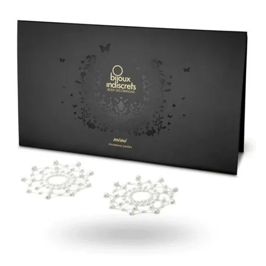 Copricapezzoli lilla Bijoux Jewelry con perla dorata, modello Indiscrets Mimi, due pezzi
