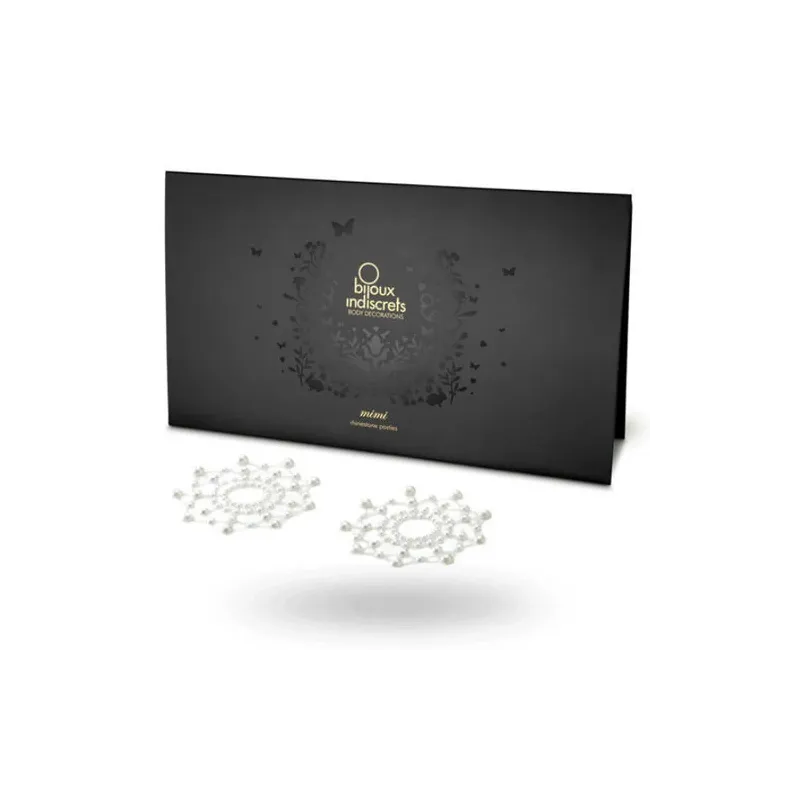 Copricapezzoli lilla Bijoux Jewelry con perla dorata, modello Indiscrets Mimi, due pezzi