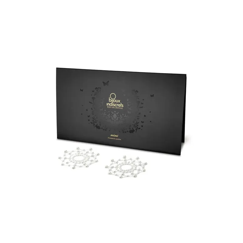 Copricapezzoli lilla Bijoux Jewelry con perla dorata, modello Indiscrets Mimi, due pezzi