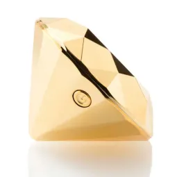 Vibrateur clitoridien en forme de diamant doré de la marque Bijoux 21, pour stimulation externe.