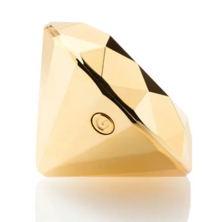 Vibrateur clitoridien en forme de diamant doré de la marque Bijoux 21, pour stimulation externe.